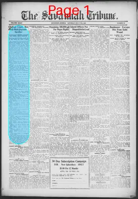 Page thumbnail for The Savannah Tribune