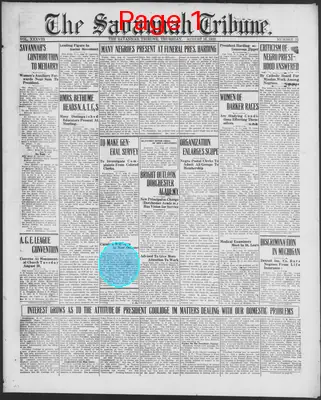 Page thumbnail for The Savannah Tribune