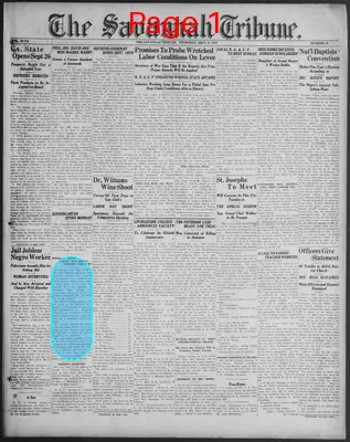 Page thumbnail for The Savannah Tribune