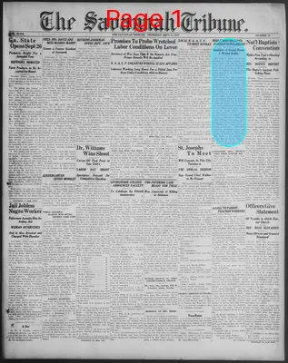 Page thumbnail for The Savannah Tribune