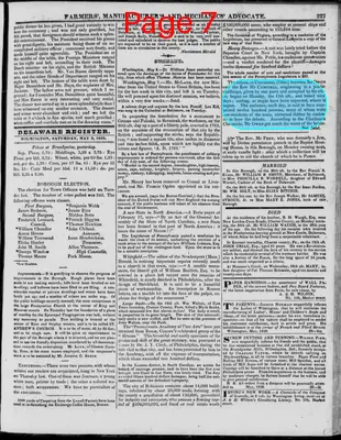 Page thumbnail for The Delaware Register, Or, Farmers', Manufacturers' & Mechanics' Advocate