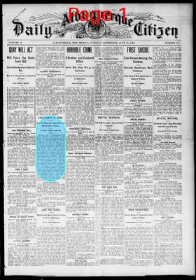 Page thumbnail for Albuquerque Daily Citizen