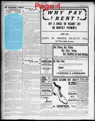 Page thumbnail for Albuquerque Evening Citizen