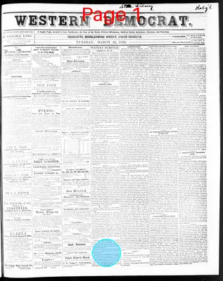 Page thumbnail for The Western Democrat