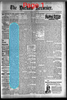 Page thumbnail for The Durham Recorder
