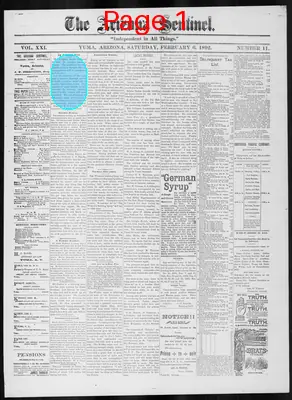 Page thumbnail for The Arizona Sentinel
