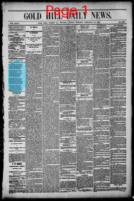 Page thumbnail for Gold Hill Daily News