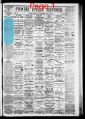Page thumbnail for Pioche Daily Record