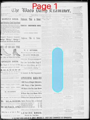 Page thumbnail for The Waco Daily Examiner