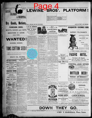 Page thumbnail for The Waco Daily Examiner