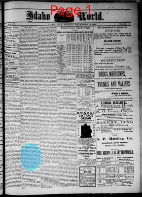 Page thumbnail for Idaho Semi Weekly World