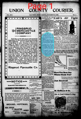 Page thumbnail for Union County Courier