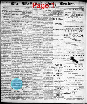 Page thumbnail for The Cheyenne Daily Leader