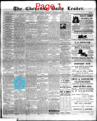 Page thumbnail for The Cheyenne Daily Leader