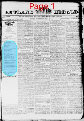 Page thumbnail for Rutland Herald