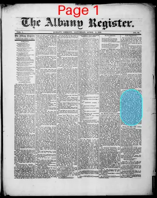 Page thumbnail for The Albany Register