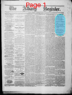 Page thumbnail for The Albany Register
