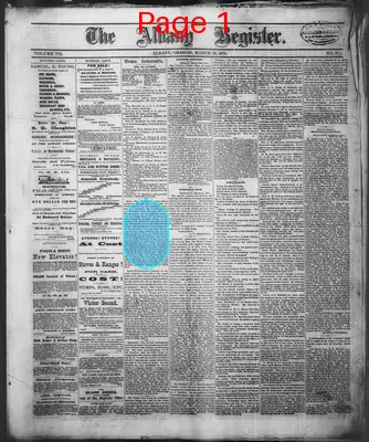 Page thumbnail for The Albany Register