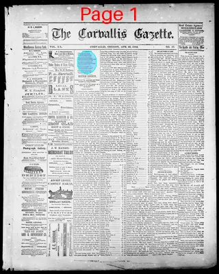 Page thumbnail for The Corvallis Gazette