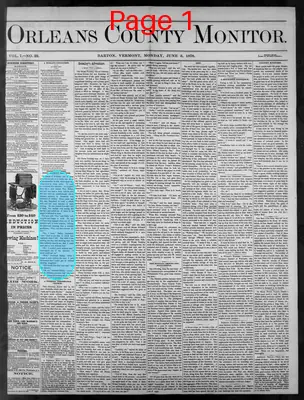 Page thumbnail for Orleans County Monitor