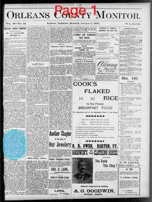 Page thumbnail for Orleans County Monitor