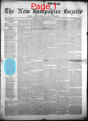 Page thumbnail for The New Hampshire Gazette And Republican Union