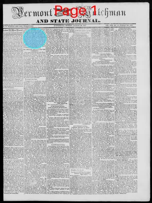 Page thumbnail for Vermont Watchman And State Journal