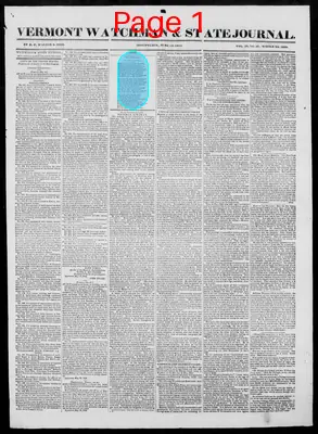 Page thumbnail for Vermont Watchman And State Journal
