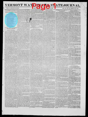 Page thumbnail for Vermont Watchman And State Journal