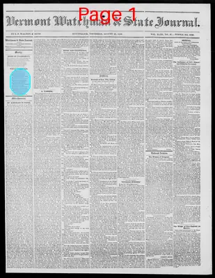 Page thumbnail for Vermont Watchman And State Journal