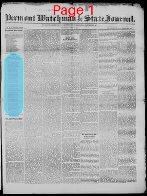 Page thumbnail for Vermont Watchman And State Journal