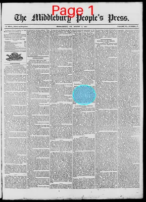 Page thumbnail for The Middlebury People's Press