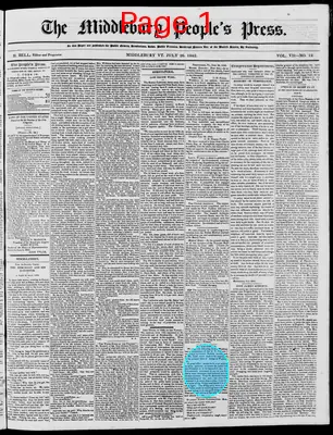 Page thumbnail for The Middlebury People's Press