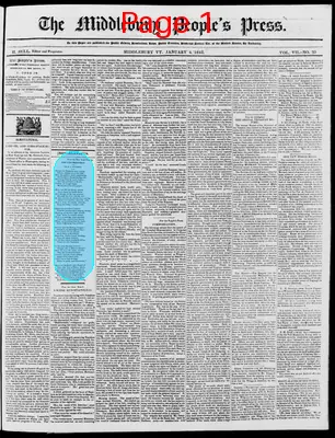 Page thumbnail for The Middlebury People's Press