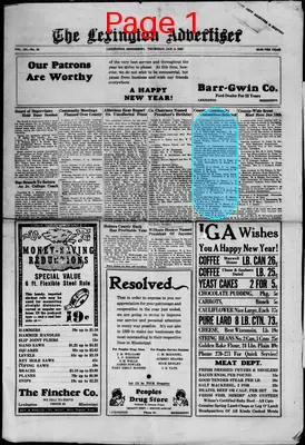 Page thumbnail for The Lexington Advertiser