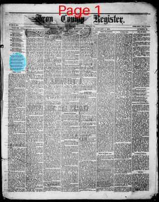 Page thumbnail for Iron County Register
