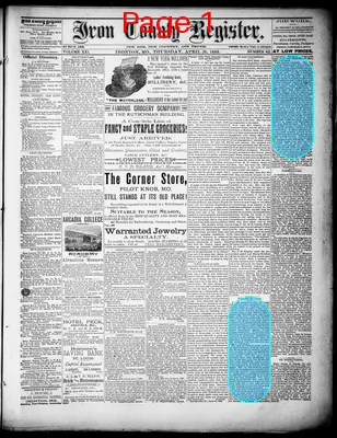 Page thumbnail for Iron County Register