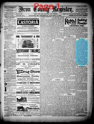 Page thumbnail for Iron County Register