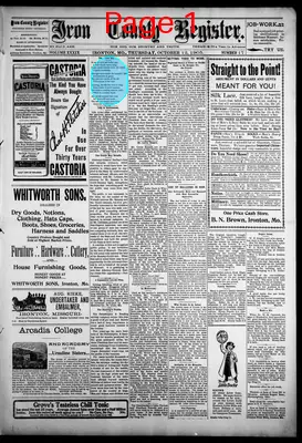 Page thumbnail for Iron County Register