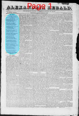 Page thumbnail for The Alexandria Herald