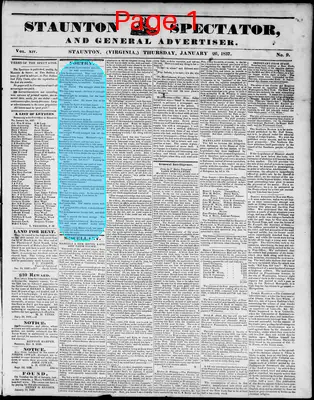 Page thumbnail for Staunton Spectator, And General Advertiser