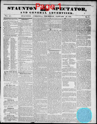 Page thumbnail for Staunton Spectator, And General Advertiser