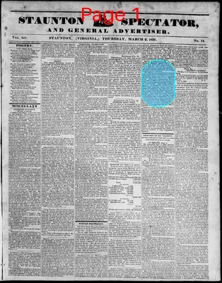 Page thumbnail for Staunton Spectator, And General Advertiser