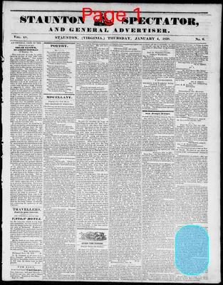 Page thumbnail for Staunton Spectator, And General Advertiser