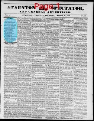 Page thumbnail for Staunton Spectator, And General Advertiser