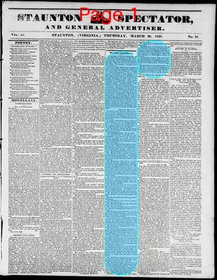 Page thumbnail for Staunton Spectator, And General Advertiser