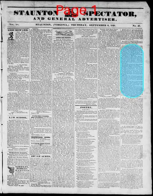 Page thumbnail for Staunton Spectator, And General Advertiser