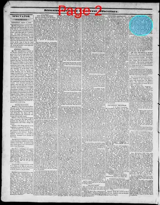Page thumbnail for Staunton Spectator, And General Advertiser