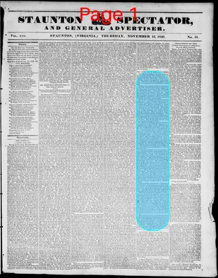 Page thumbnail for Staunton Spectator, And General Advertiser