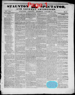 Page thumbnail for Staunton Spectator, And General Advertiser